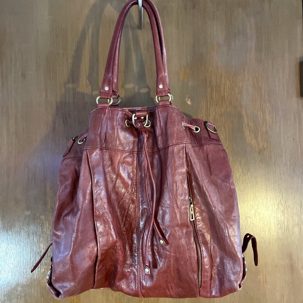 BCBGMaxAzria Burgundy Large Hobo Satchel Purse